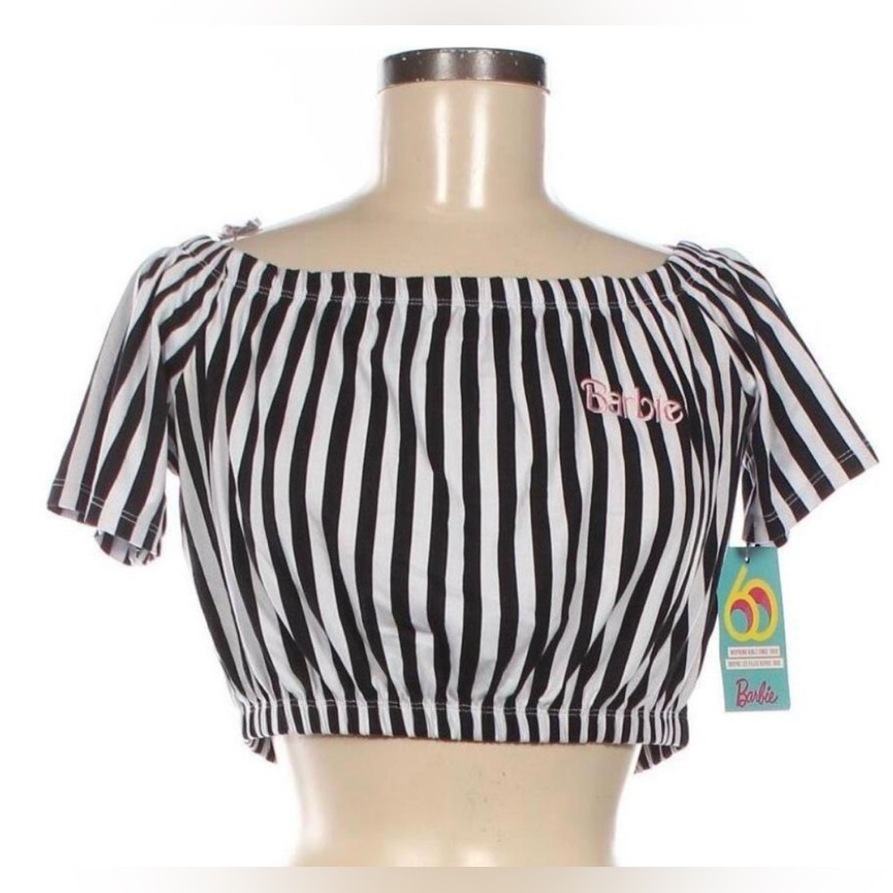 NWT Barbie Striped Crop Top